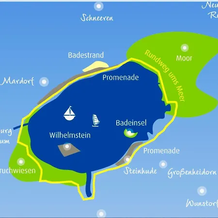 Am Steinhuder Superior Dz-azur- Mit Kl Pantry Kueche, Garten, Wlan * Steinhude